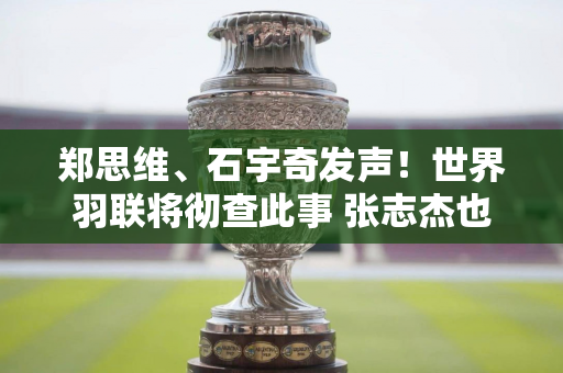 郑思维、石宇奇发声！世界羽联将彻查此事 张志杰也不例外 因事件密集而饱受诟病